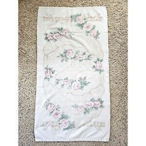 Jessica McClintock Vintage Lace Bath Towel Pink Roses Gold Bedding Coordinate